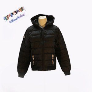 Girls Justice lightweight Puffer Jacket Black Size 18/20 EUC